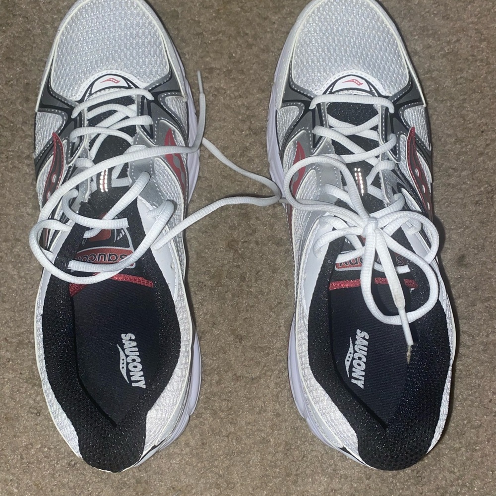 Saucony White and Pink Running Shoes